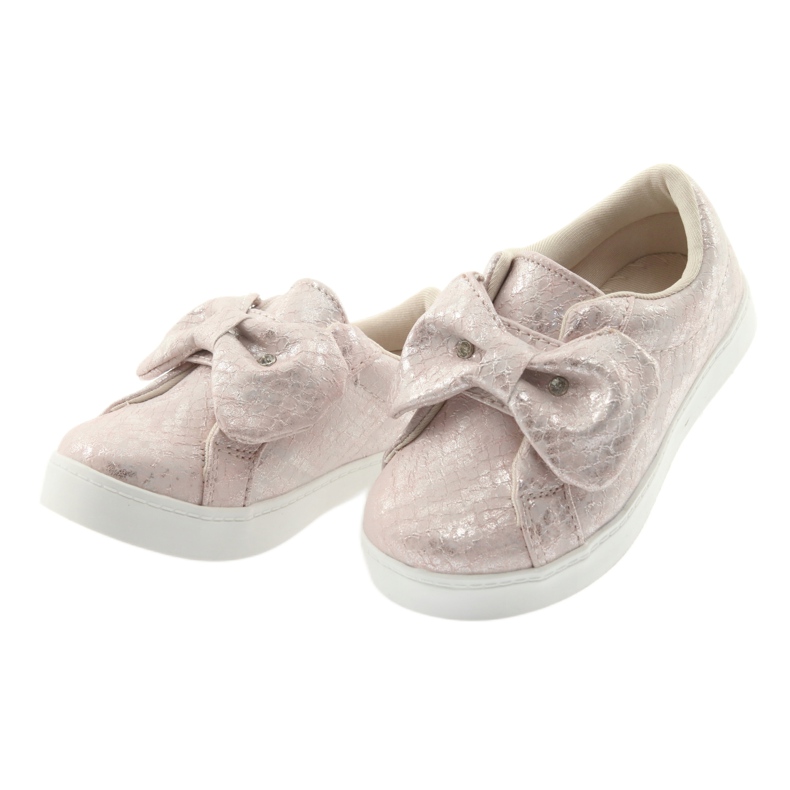 Zapatillas American Club ES23 lazo rosa gris rosado 3