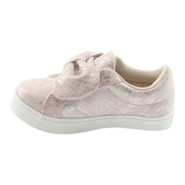 Zapatillas American Club ES23 lazo rosa gris 2