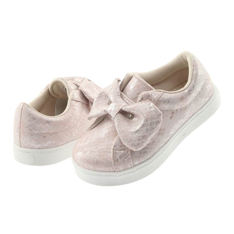 Zapatillas American Club ES23 lazo rosa gris rosado 4