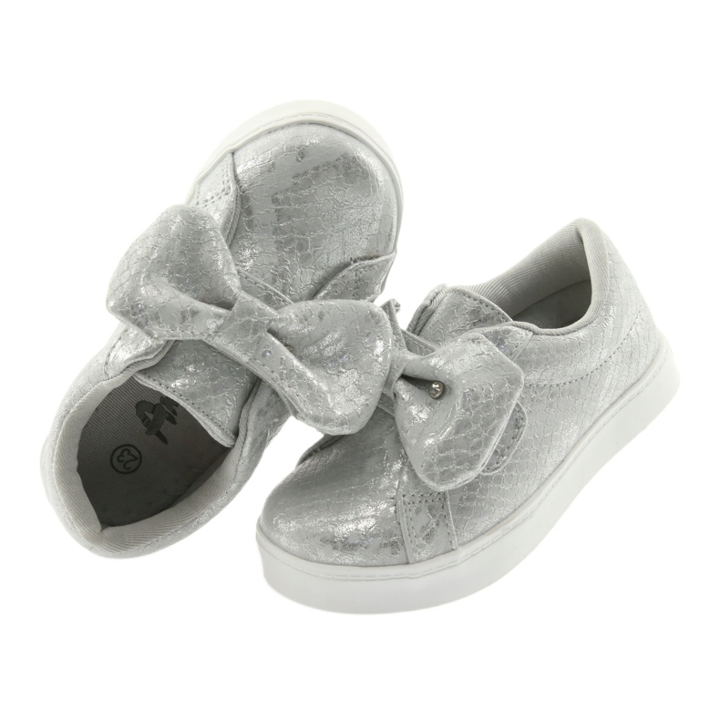 Zapatillas American Club con lazo plateado ES23 gris 4