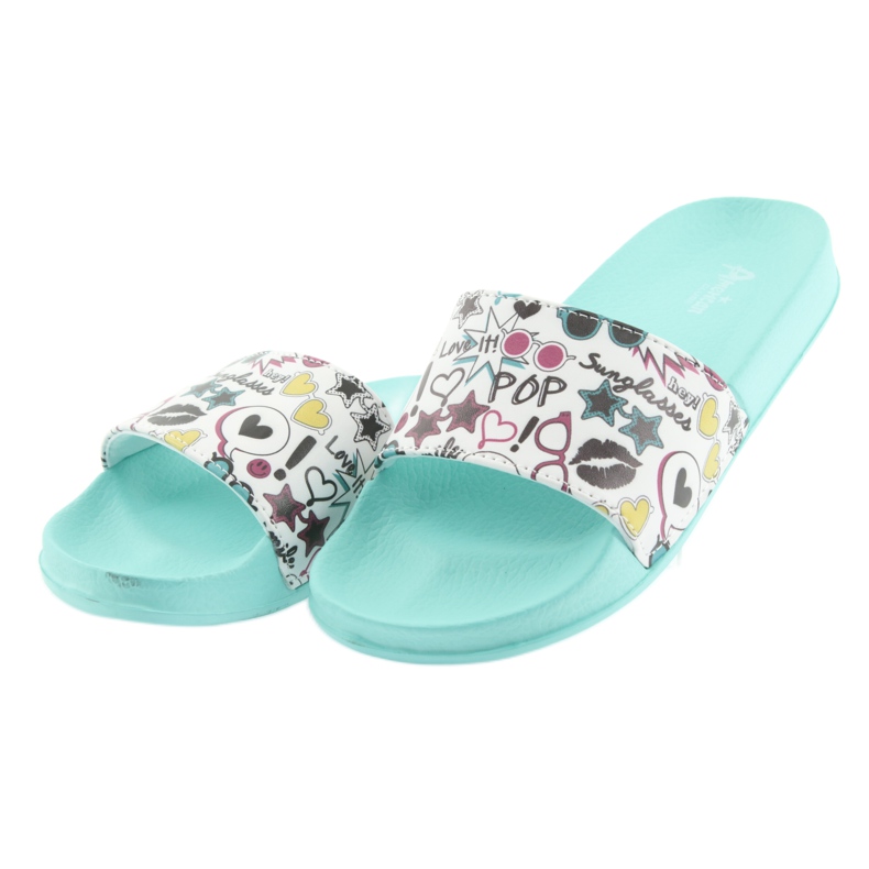 Pantuflas de anteojos de sol con perfil verde de American Club blanco negro rosado 3