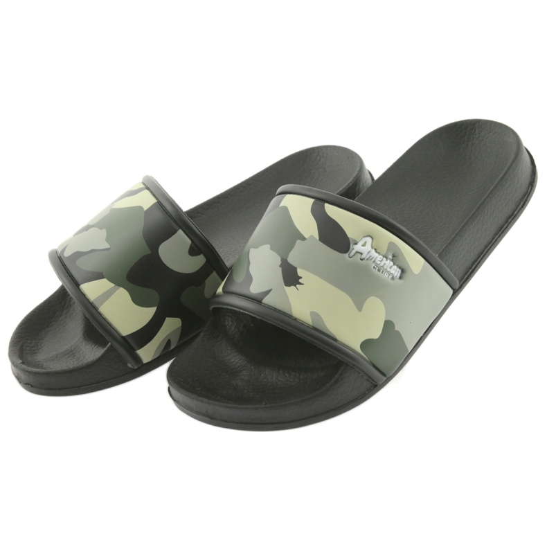 Pantuflas de camuflaje con perfil Green American Club negro verde 3
