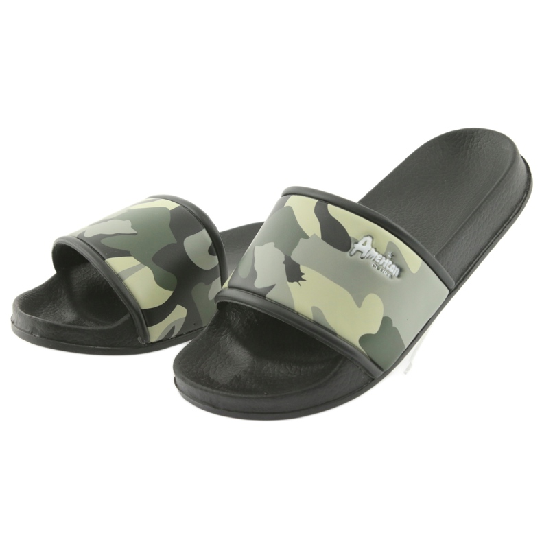 Pantuflas de camuflaje con perfil Green American Club negro verde 4
