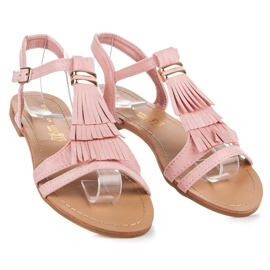Queen Vivi Sandalias con Flecos rosa 2