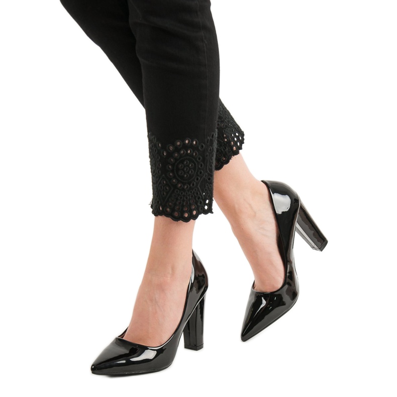 SHELOVET Bombas lacadas negro 2