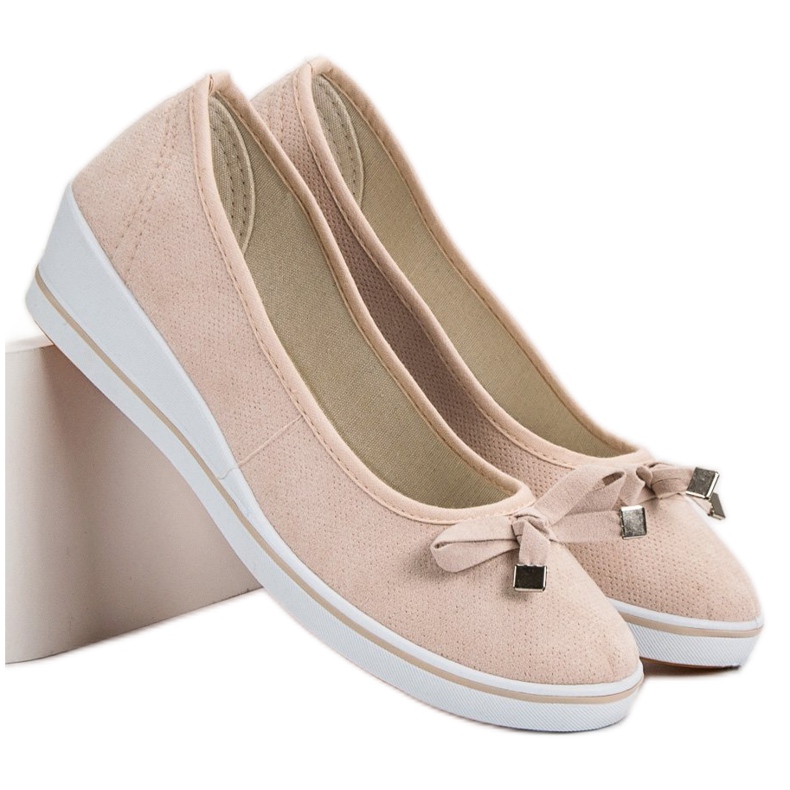 SHELOVET Bombas de cuña marrón 2