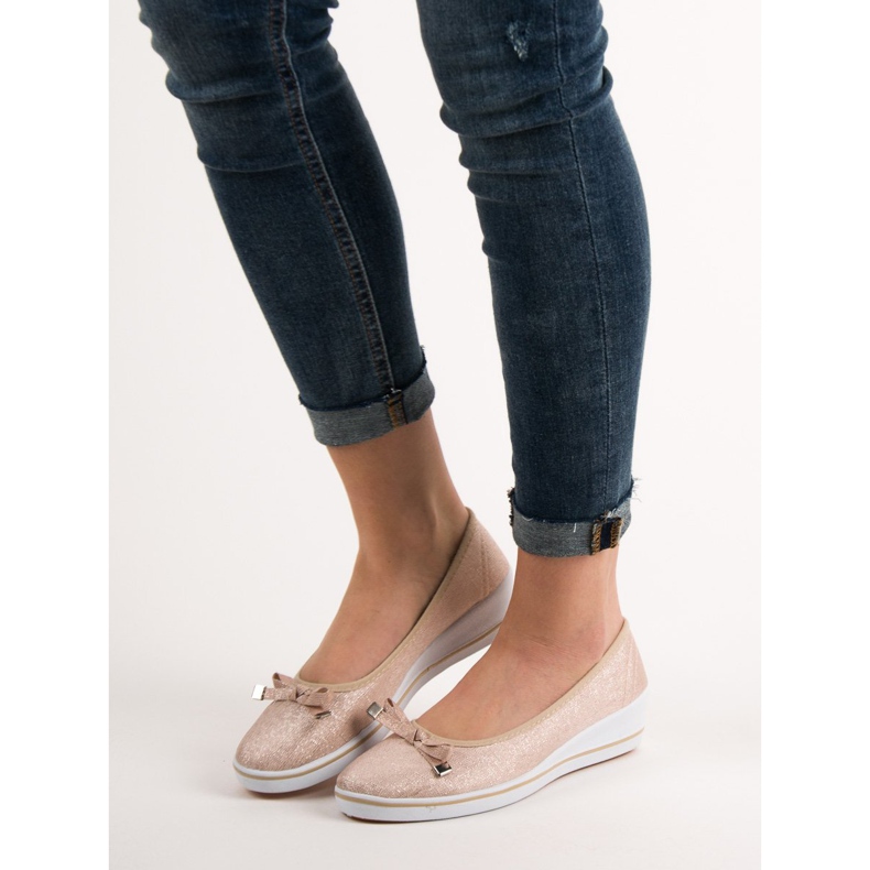 SHELOVET Bailarina de cuña marrón 1