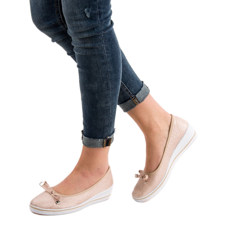 SHELOVET Bailarina de cuña marrón 2