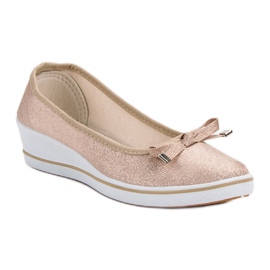 SHELOVET Bailarina de cuña marrón 3