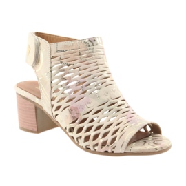 Sandalias con empeine Badura 4723 marrón amarillo rosado 1