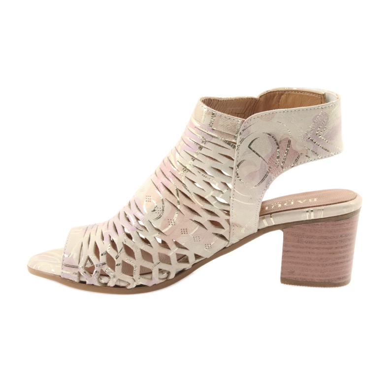 Sandalias con empeine Badura 4723 marrón amarillo rosado 2