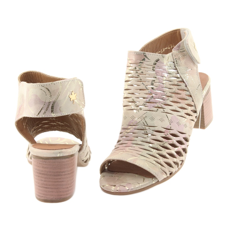 Sandalias con empeine Badura 4723 marrón amarillo rosado 4