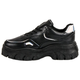 SHELOVET Zapatillas Negras Con Efecto Holo negro 5
