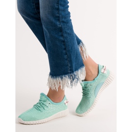 SHELOVET Zapatos sin cordones con lentejuelas verde 3