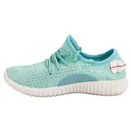 SHELOVET Zapatos sin cordones con lentejuelas verde 5