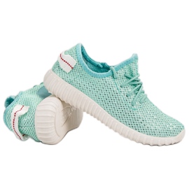 SHELOVET Zapatos sin cordones con lentejuelas verde 6