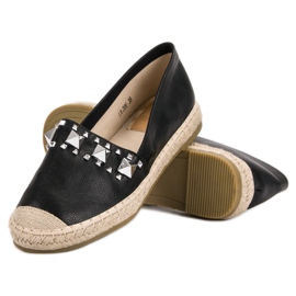 Janessa Alpargatas con tachuelas negro 5