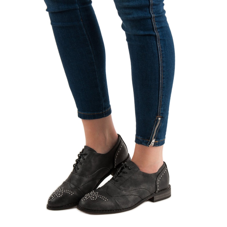 Primavera Brogues con diamantes de imitación gris 2 Primavera Brogues con diamantes de imitación gris 2