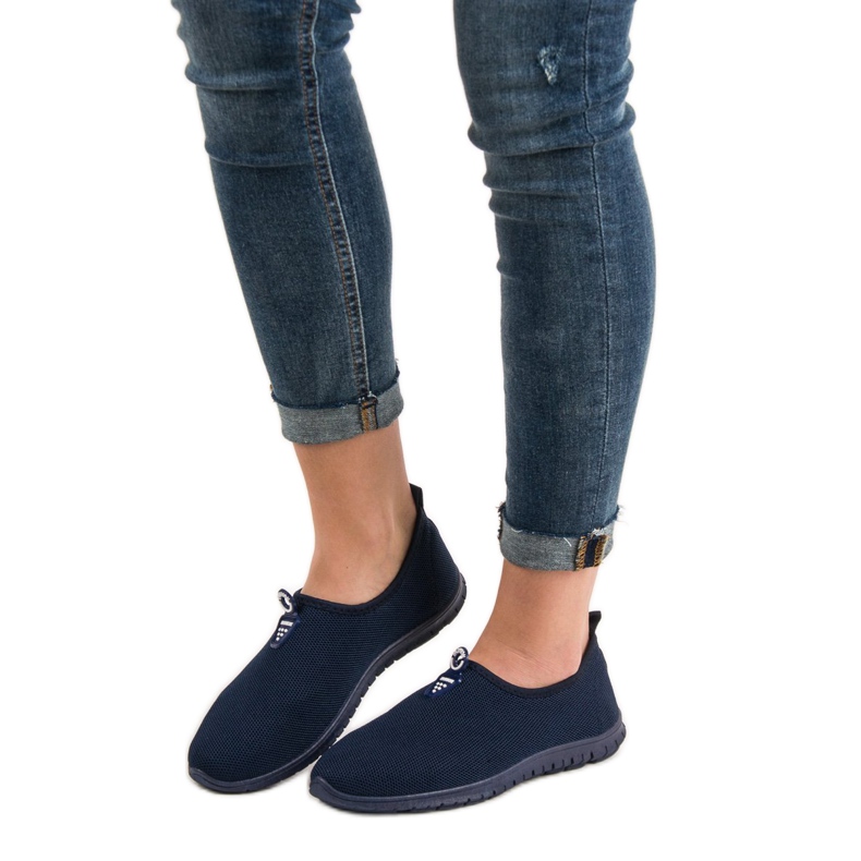 SHELOVET Zapatillas slip-on azul marino 2