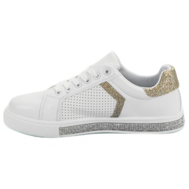 Ideal Shoes Calzado deportivo con circonita cúbica blanco 5