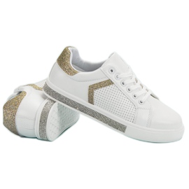 Ideal Shoes Calzado deportivo con circonita cúbica blanco 4