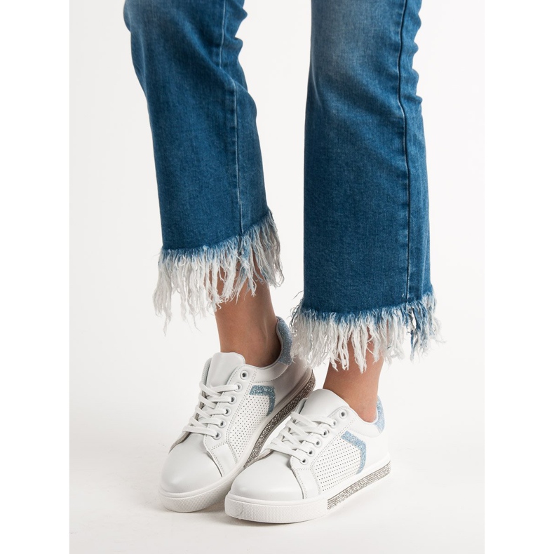 Ideal Shoes Calzado deportivo con circonita cúbica blanco 1