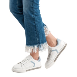 Ideal Shoes Calzado deportivo con circonita cúbica blanco 2