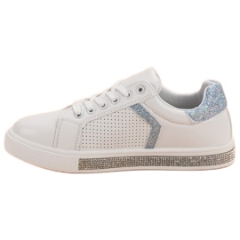 Ideal Shoes Calzado deportivo con circonita cúbica blanco 5