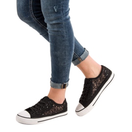 SHELOVET Zapatillas de encaje negro 2 SHELOVET Zapatillas de encaje negro 2