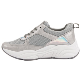 Ideal Shoes Zapatos deportivos plateados gris 5