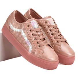SHELOVET Zapatos casuales para mujer rosa 1