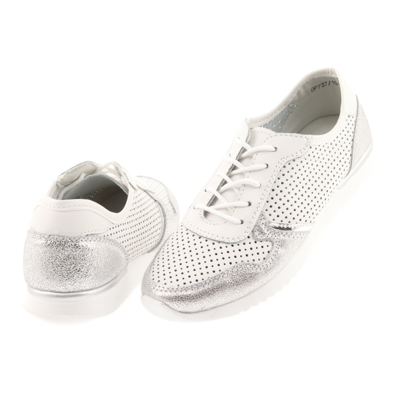 Zapatillas deportivas de mujer Filippo 737 blancas y plateadas blanco gris 4