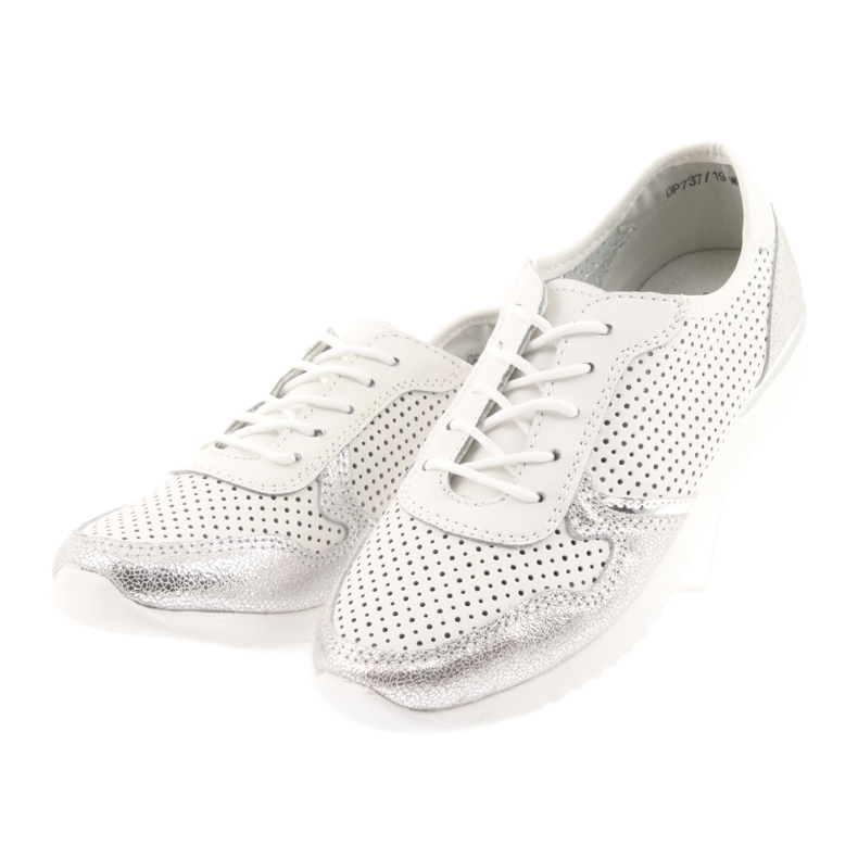 Zapatillas deportivas de mujer Filippo 737 blancas y plateadas blanco gris 3