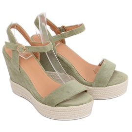 Sandalias de cuña verde JS-2952 DK.GREEN 2 Sandalias de cuña verde JS-2952 DK.GREEN 2