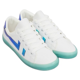 Deportivas blancas y verdes de mujer B0-08 WHITE / L.GREEN blanco 1 Deportivas blancas y verdes de mujer B0-08 WHITE / L.GREEN blanco 1