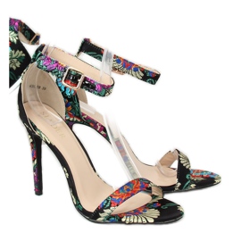 Sandalias negras orientales KSL708 Negro multicolor 2