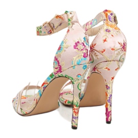 Sandalias orientales beige KSL708 Beige marrón multicolor 3