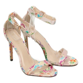 Sandalias orientales beige KSL708 Beige marrón multicolor 2
