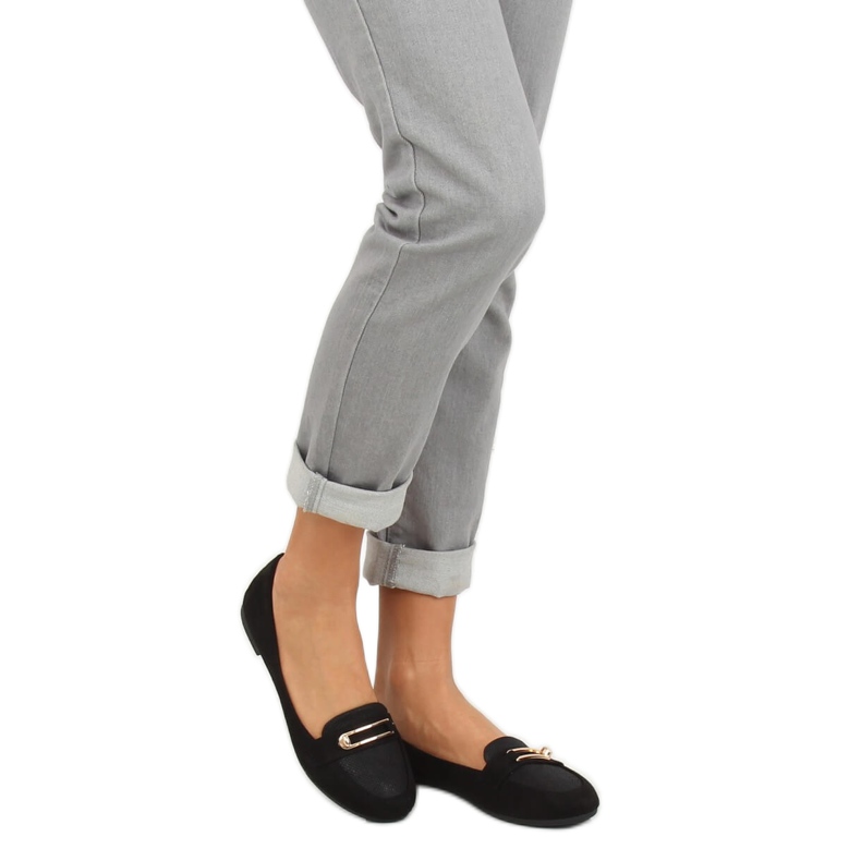 Mocasines de mujer negros VS-662 Black 2 Mocasines de mujer negros VS-662 Black 2