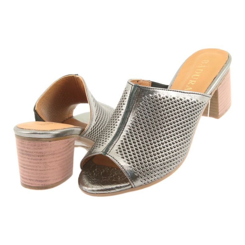 Badura Capas de cuero a puertas de trabajo para mujeres 5311 Plata gris 4 Badura Capas de cuero a puertas de trabajo para mujeres 5311 Plata gris 4