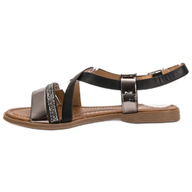 Small Swan Sandalias con cristales negro 5