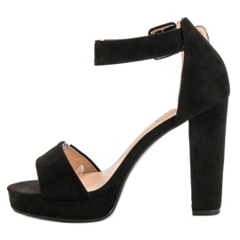Seastar Sandalias sexy en la plataforma negro 5