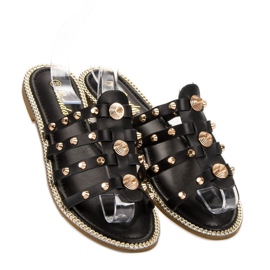 Renda Zapatillas con diamantes de imitación negro 2