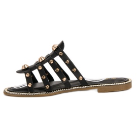 Renda Zapatillas con diamantes de imitación negro 4