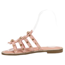 Renda Zapatillas con diamantes de imitación rosado 5