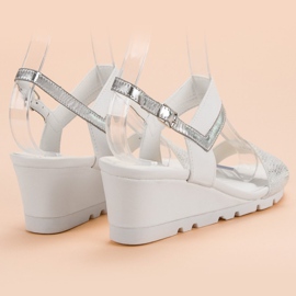 Ideal Shoes Sandalias de cuña blancas blanco 5