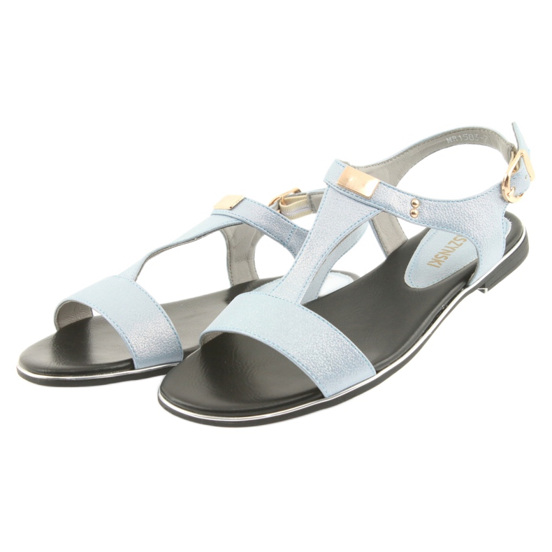 M.Daszyński Sandalias azul perla Daszyński MR1583-7 3