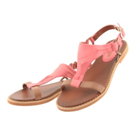 M.Daszyński Sandalias tacón plano Daszyński Living Coral marrón rojo 3