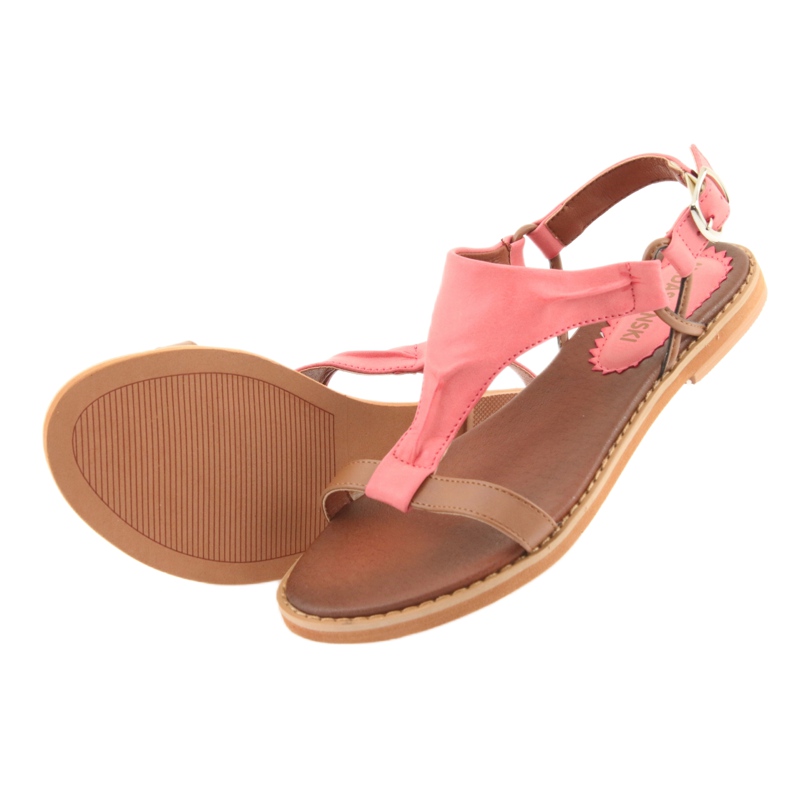 M.Daszyński Sandalias tacón plano Daszyński Living Coral marrón rojo 4 M.Daszyński Sandalias tacón plano Daszyński Living Coral marrón rojo 4