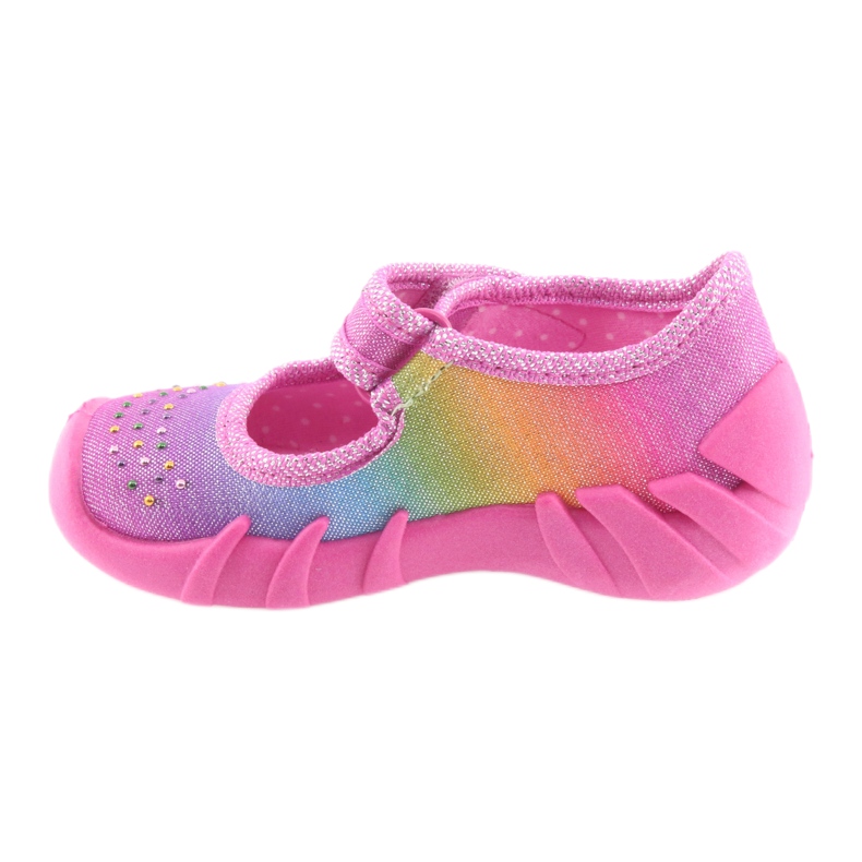 Pantuflas infantiles befado arcoíris 109P183 rosa con circonitas 2